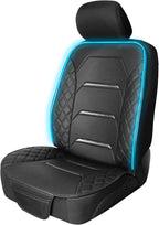 Motor Trend RGB LED Car Seat Protector with Remote — Color-Changing Front Seat Cover, 4 Modes (Music Sync, Pulse, Fade, Stati