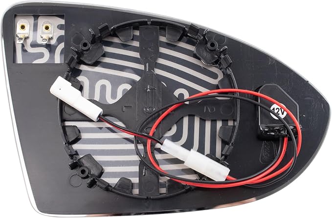 TRQ Mirror Glass Driver Side for Models with Factory Equipped Blind Spot Indicator Compatible with 2015-2021 Volkswagen GTI G