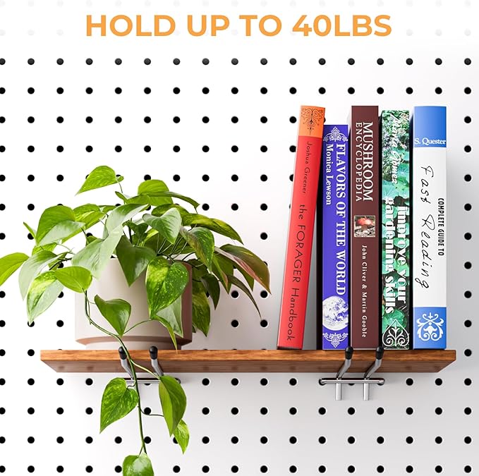 INCLY 4/6 Inch Pegboard Hooks, 36 Pack Heavy Duty Double Arm Peg Board Straight Hooks, Peg Board Tool Hangers Fit for 1/4" Pe