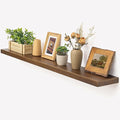 Marsmiles Wood Floating Shelves | 55 Inch Rustic Dark Wood Wall Shelves Set of 1 | 55" W x 7.7" D x 1.6" H Wooden Shelves for