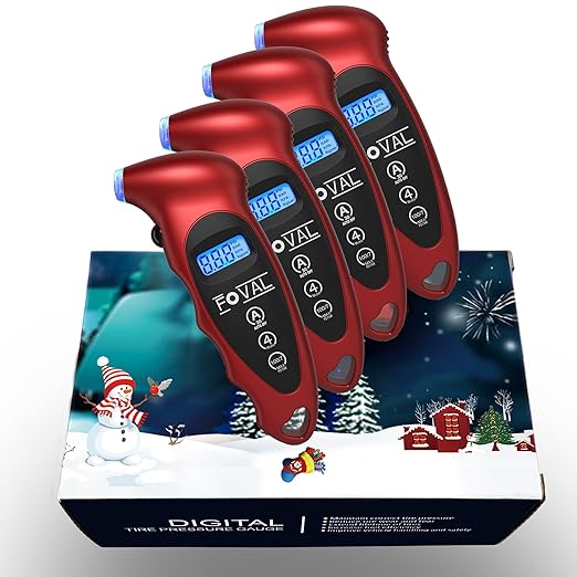 FOVAL Digital Tire Pressure Gauge 150 PSI for Car Truck Bicycle Instant Read with Backlit LCD and Non-Slip Grip (4)