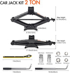 Scissor Car Jack 2 Ton (4409 lbs) Tire Changing Kit with Lug Wrench - Emergency Kit for Car, SUV, MPV