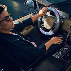 CAR-GRAND Chameleon Iridescent Reflective PU Leather Steering Wheel Cover,15Inch Universal Fit for 95% Suvs,Sedans,Vans,Truck