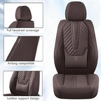 Coverado Front Seat Covers, Waterproof Leather Car Seat Protector, Universal Fit for Most Cars (Brown)