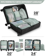 Gonex 8 Set Compression Packing Cubes for Travel Essentials, Expandable Mesh Organizer with Toiletry, Laundry, Shoe, Cable Ba