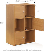 Furinno Pasir 3-Tier Shelf with 3 Door/Round Handle, Light Cherry