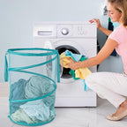 Seiritex Mesh Popup Laundry Hamper 115L Collapsible Laundry Basket No Lid Extra Large Capacity Foldable Clothing Storage Bask