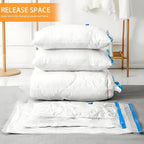 8 Pack Large Vacuum Storage Bags, Vacuum Seal Bags for Clothing with Hand Pump, 80% Space Saver Bags for Clothes, Pillows, Co