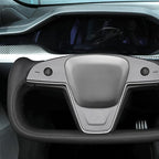 MEWANT Hand Stitched Tesla Model S Yoke Real Leather Steering Wheel Cover Wrap for Tesla Model S 2021-2023 / Model X 2021-2023 Tesla Yoke Steering Wheel Accessories(3D Style)
