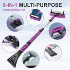 COMOWARE Snow Brush, Extendable Ice Scrapers for Car Windshield with 270° Pivoting Head, Lightweight Aluminum Body Snow Removal Tool with Ergonomic Foam Grip, Snow Scraper for Car Truck SUV