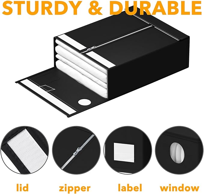SpaceAid 9 Pack Bed Sheet Organizers and Storage, Foldable Sheet Organizer with Window for Linen Closet, Set Folder Keeper fo