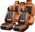 Coverado Universal Seat Covers Full Set, 5 Seats Universal Seat Covers for Cars, Waterproof Nappa Leather Car Seat Covers wit