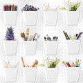Tessco 12 Sets Pegboard Cups with Hooks Loops Large Bins White Pegboard Wall Organizer Peg Board Containers Square Box Shape 