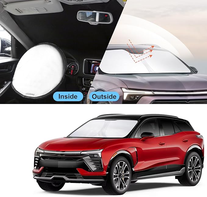 Front Windshield Sun Shade Foldable Window Windshield Visor Custom Fit for Che-vrolet Blazer EV 2024-2026 Block UV Rays Car Accessories Heat Sun Shield Keep Car Cooler