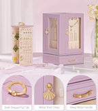Enthralite Jewelry Box large for Dresser: Women Necklace Ring Storage Organizer with Compartments - Elegant Earring Holder Di