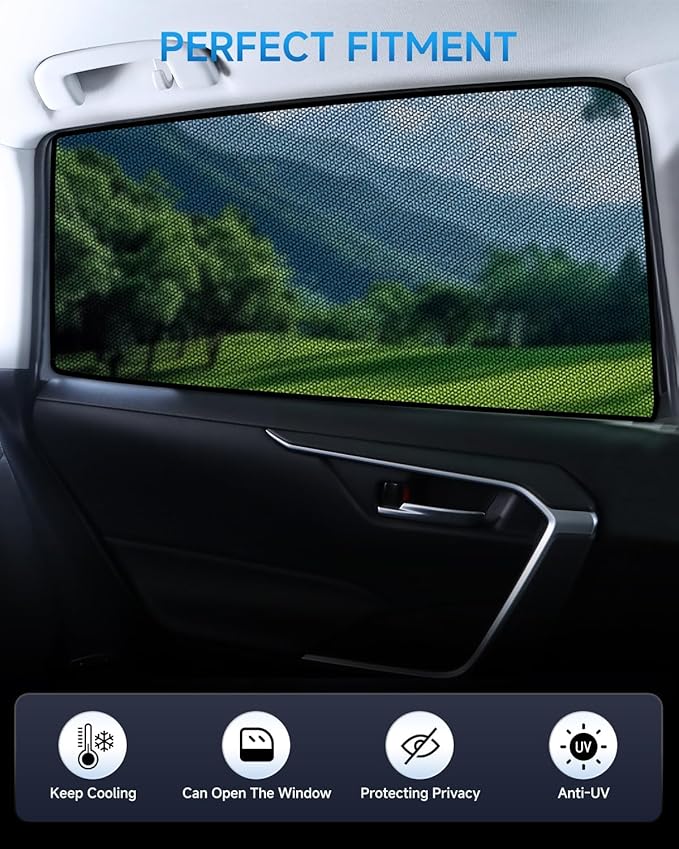 Car Window Shades for Mazda CX-5 (2017–2023), 2-Pack Rear Window Sun Shades for Baby – Breathable Mesh, UV & Heat Blocker, Privacy Protection for Camping, Travel, Sleep & Nursing