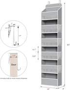Univivi Door Hanging Organizer Nursery Closet Cabinet Baby Storage with 6 Large Compartments and 8 Side Pockets for Cosmetics