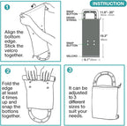 Waterproof Car Trash Bag Reusable Portable Garbage Can with Drawstring Top Adjustable Hanging Strap Leakproof & Washable for Cars SUVs & Trucks (White Cats)