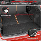 Floor Mats Compatible with 2018-2025 2026 Volkswagen Atlas (NOT for Cross Sport) Cargo Mat Cargo Liner Back Seat Cover 2024 VW Atlas Accessories (Trunk Mat with Backrest Mat+Floor Mats)