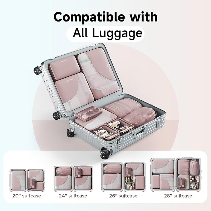 11 Set /9 Set Packing Cubes for Travel,Gifts for Women Mom Kids,TSA Approved Bags for Makeup, Cosmetic, Toiletry,Organizers f