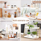 DWTS Coffee Bar Accessories,Coffee Station Organizer with Multi-Functional,CoffeeBar Decor for Accessories,2 Tier Wooden Shel