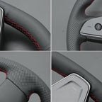 MEWANT Hand Stitched Tesla Model S(O-Shaped) Steering Wheel Cover Wrap for Tesla Model S 2021-2023 / Model X 2021-2023 Steering Wheel Accessories
