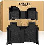 LASFIT Floor Mats 2019-2026 for Chevy Silverado/GMC Sierra 1500, 2020-2026 2500HD 3500HD, Crew Cab/Bench Seat Only, Fit Without Rear Underseat Storage Box, All Weather TPE Custom Fit Floor Liners