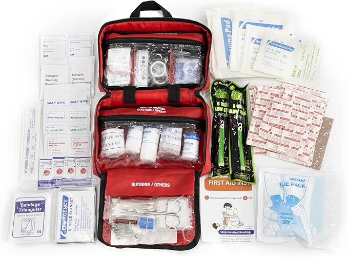 Kitgo First Aid Kit with Hospital Grade Medical Supplies, 220pcs Emergency Medical Trauma Kit, Gift for Dad Husband Great for
