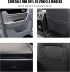 Car Trash Can, Mini Auto Garbage Bin Multipurpose Storage Container with Slot Clip, Waterproof Leather Small Dustbin Interior Accessories for Vehicle Door Front Back Seat (Black)