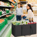 LHZK Standing Extra Large Utility Tote Bag with Metal Wire Frame and the Sides Rinforced, Extra Large Tote Bag with Handle,