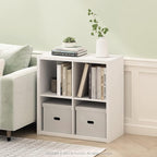 Furinno Cubicle Open Back Decorative Cube Storage Organizer, 4-Cube, White