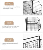 Zerodeko Kitchen Fruit Basket 2 Tier Wall Storage Basket Wall Mounted Onion and Potato Storage Hanging Metal Wire Baskets Kit