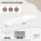 30 Inch Floating Shelves, 8 Inch Deep Floating Shelves for Wall, Hanging Shelf with Invisible Brackets, Deep Shelves for Bath
