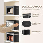Homsorout Storage Bins with Lids - Small Fabric Organizers with Window, Collapsible Storage Bins for Clothes, Decorative Clos