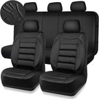 CAR PASS Breatherable Air Mesh Car Seat Covers Full Set, 3D Foam Back Support Automotive Seat Covers, All Season Car Seat Cov