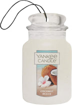 Yankee Candle Paper Car Jar Air Freshener for Long Lasting Fragrance for Long Lasting Fragrance, Coconut Beach, 2 Packs
