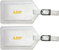 Personalized Monogrammed Leather Luggage Tags - 2 Pack
