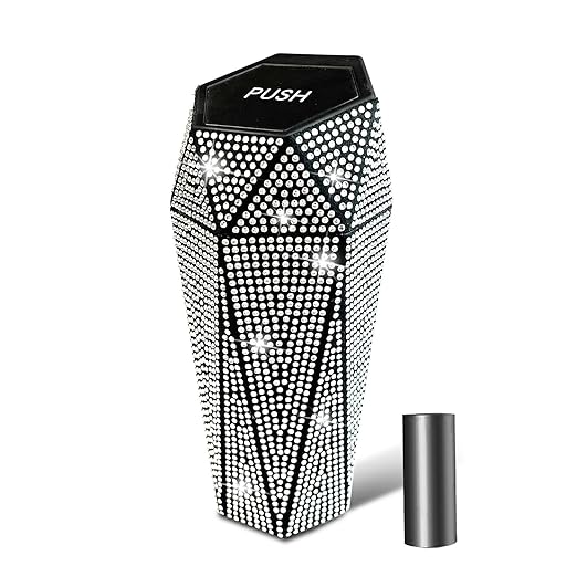 NBTEPEM Bling Car Trash Can with Lid, Bling Car Accessories Trash Bin, Leakproof Auto Garbage Can with 30 Trash Bags, Multipurpose Organizers and Storage for Home, Office (Silver Diamond)