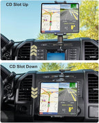 CD Slot Car Mount for iPad & iPhone, Height Adjustable CD Player Tablet Holder for Car, Truck, Compatible with 4-13" iPad Pro 12.9 Air Mini, Galaxy Tab, iPhone16 15, Z Fold 6 5