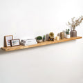 Fun Memories Solid Elm Wood Floating Shelves Set of 1-72 Inch Rustic Wall Shelves with Heavy-Duty Invisible Brackets - for Li