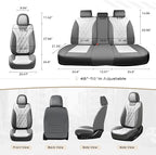 Coverado Car Seat Covers Full Set, Seat Covers for Cars, Front Seat Covers and Back Seat Cover Waterproof Leather Automotive 
