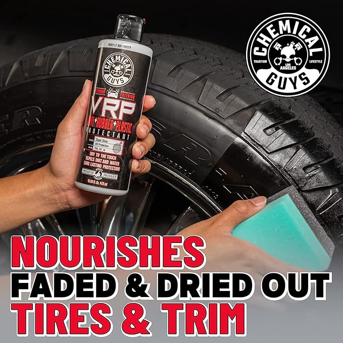 Chemical Guys VRP Vinyl, Rubber, and Plastic Dressing - Tire Dressing, Non-Greasy, Dry-to-the-Touch Shine for Tires, Trim, an