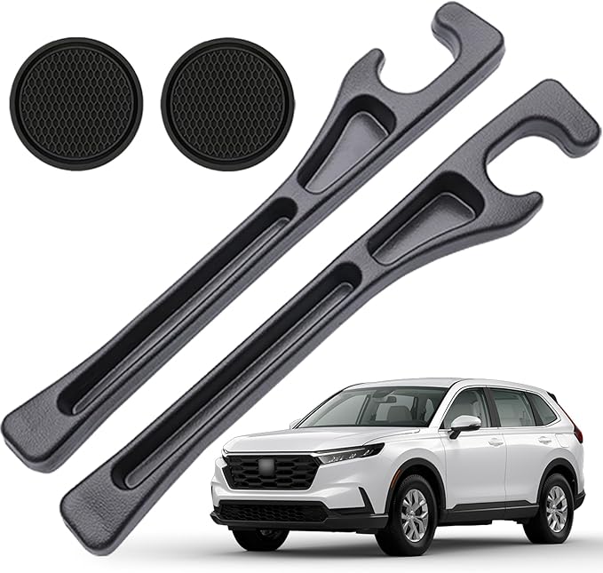 Pukonger Car Seat Gap Filler Compatible with Honda CR-V CRV Accessories Seat Gap Plug Blocker with Storage Slot Organizer Non-Slip Car Cup Holder Coaster 2 Pack Black