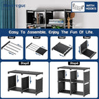 Mavivegue Bookcases: Black Cube Book Shelf, 10 Cube Tall Storage Organizer for Bedroom, Living Room & Office
