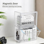 LXLXXL Cube Storage Organizer Acrylic Book Case Display Case Box Stackable Book Storage Containers With Magnetic Door Clear P