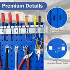 Goplus Garage Pegboard, Metal Pegboard Tool Organizer Kit with 3 Pegboards & 28 PCs Hanging Accessories, Heavy Duty Wall Orga