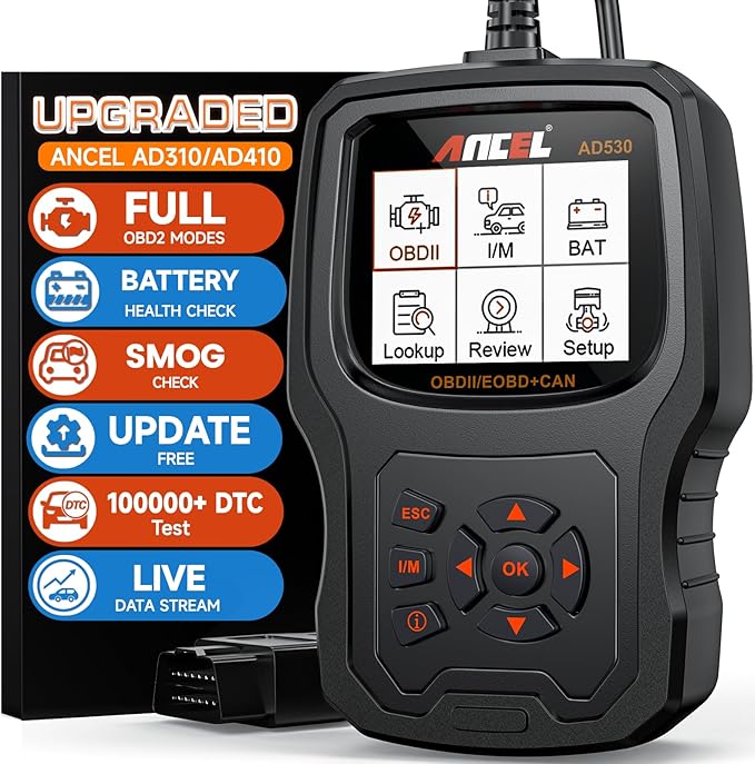 ANCEL AD530 OBD2 Scanner-Upgraded AD310, Car Code Reader for Check Engine Light, Full OBDII Scan Tool for Read & Clear Fault