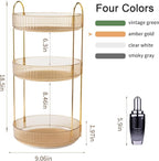 YCIA&DONE 360 Rotating Makeup Organizer and Storage for Vanity Countertop 3 Tiers, High Capacity Cosmetic Skincare Perfume Or