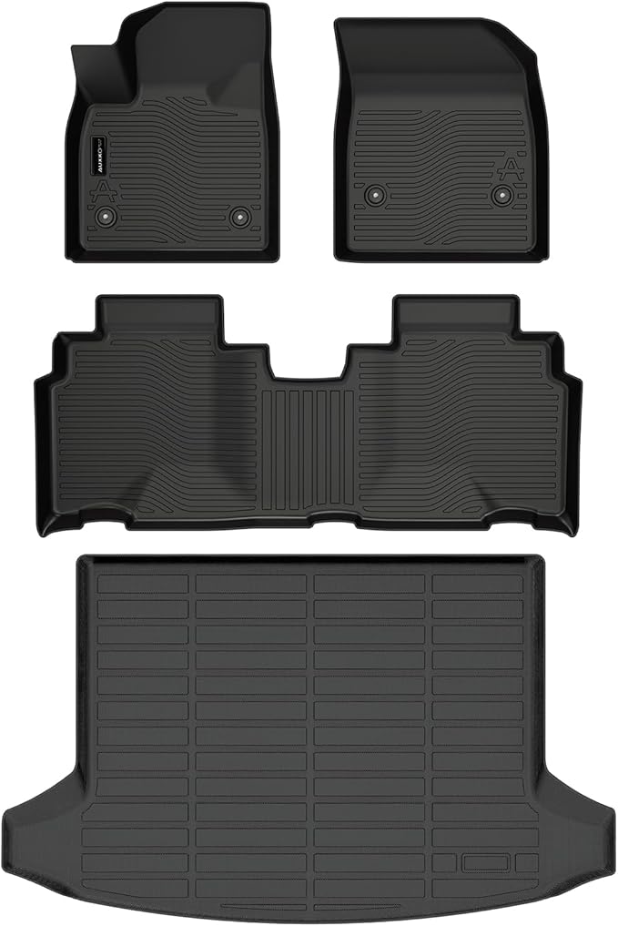 Auxko All Weather Floor Mats Cargo Mat Fit for 2024 2025 2026 Chevrolet Blazer EV TPE Liners Accessories All Season Guard Odorless Anti-Slip Black