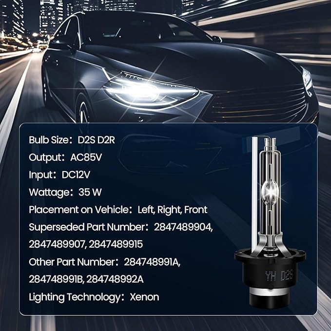 2 Sets HID Headlight Ballast W/Igniter & D2S Bulb for Nissan Altima,350Z,Maxima,Murano,Rogue,for Infiniti G35,G37,FX35,Replac